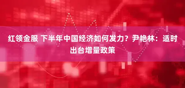 红领金服 下半年中国经济如何发力？尹艳林：适时出台增量政策